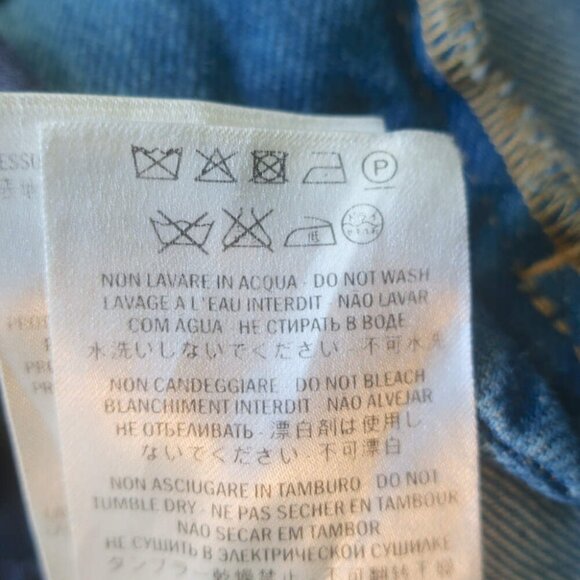 Gucci Cropped Skinny Flare Cuffed Jeans Light Blue Denim Size 40 - Picture 13 of 13